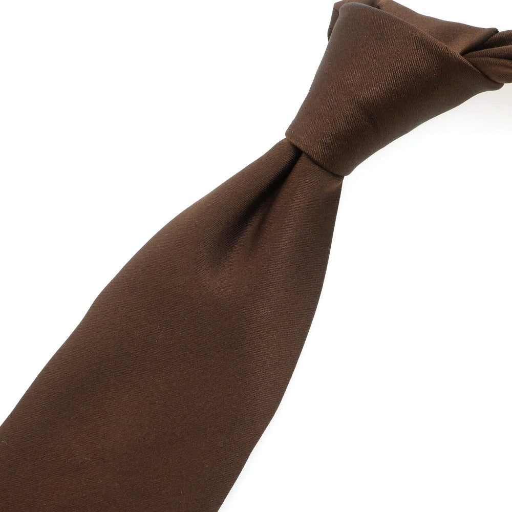 【新品アウトレット】ジュスト ビスポーク Giusto Bespoke サテンシルク 無地ネクタイ ブラウン【 状態ランクN- 】【 メンズ 】
