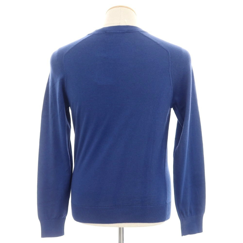 【中古】マウロ オッタヴィアーニ MAURO OTTAVIANI ハイゲージ コットンカシミヤ クルーネック プルオーバーニット ダークブルー【 44 】【 状態ランクD 】【 メンズ 】