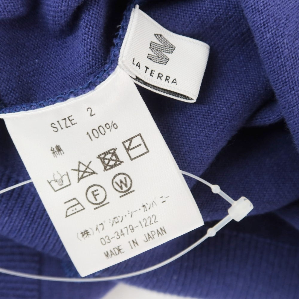 【中古】ラ テッラ LA TERRA コットン クルーネック スウェット ネイビー【 2 】【 状態ランクD 】【 メンズ 】