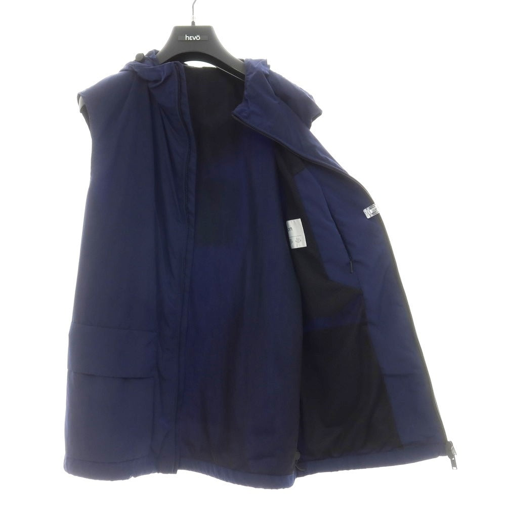 【新品】イーヴォ Hevo ナイロン ノースリーブ フーデッドブルゾン ネイビー【 44 】【 状態ランクN 】【 メンズ 】