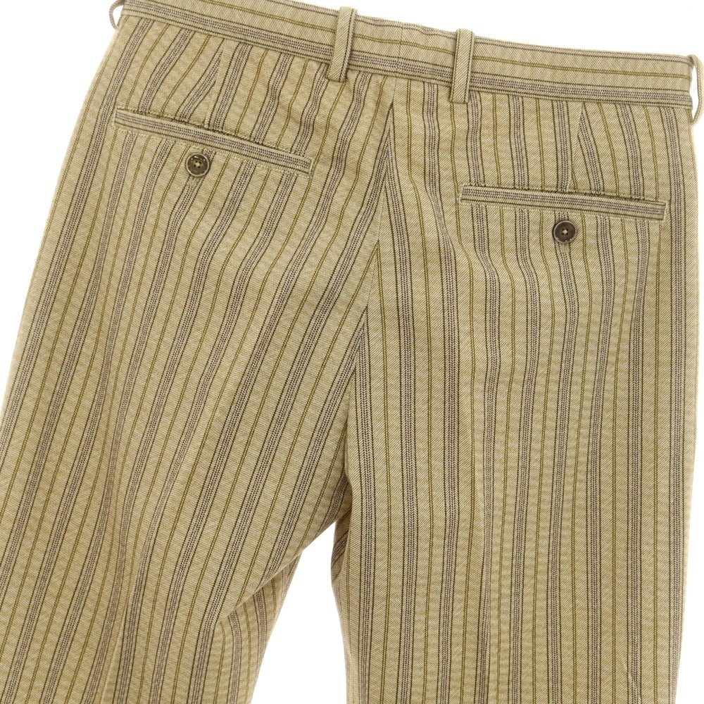【新品】チルコロ1901 CIRCOLO 1901 ストレッチ コットン ジャージー ストライプ イージースラックスパンツ ライトオリーブ【 44 】【 状態ランクN 】【 メンズ 】