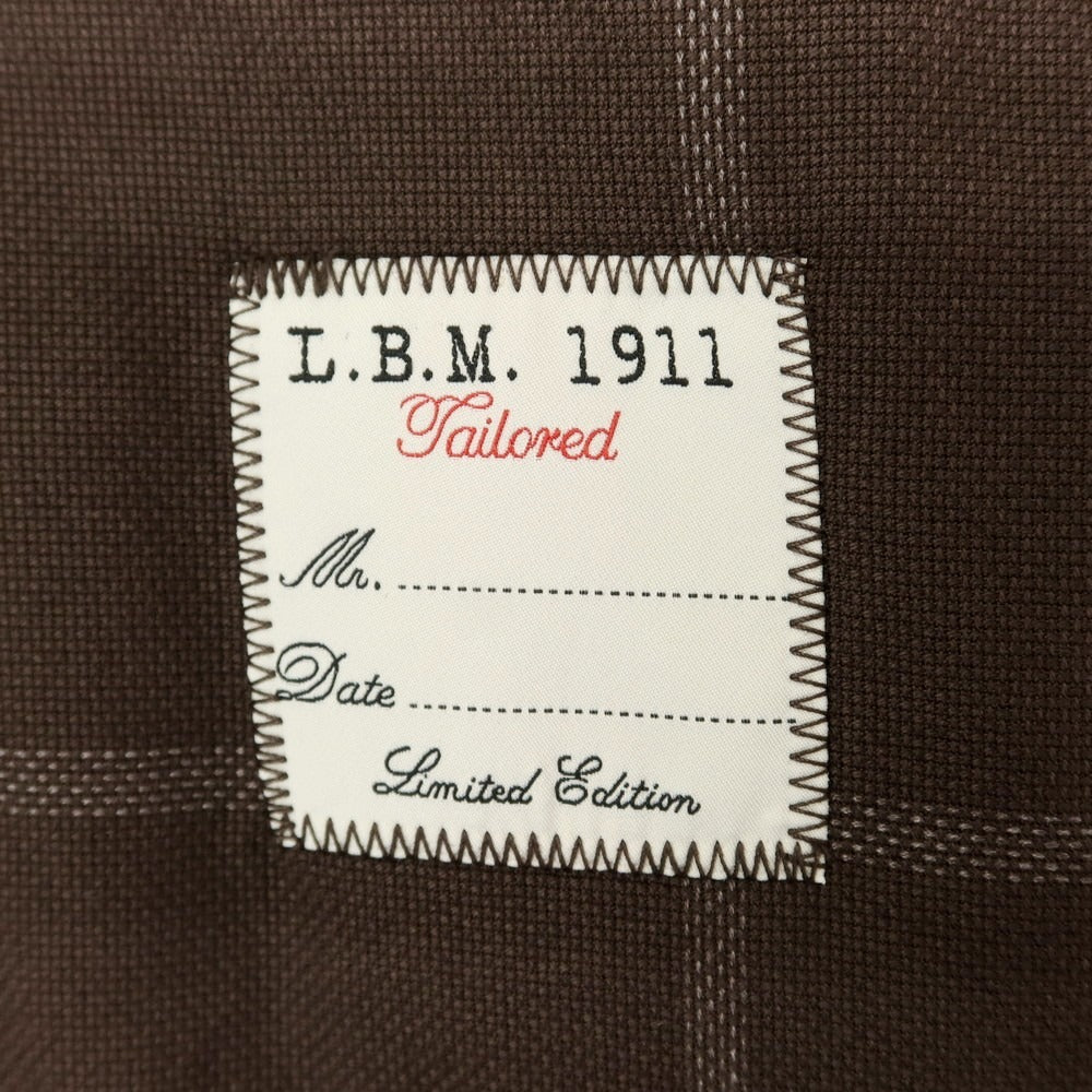 【新品】エルビーエム1911 L.B.M.1911 ストレッチコットン チェック テーラードジャケット ダークブラウン【 50 】【 状態ランクN 】【 メンズ 】