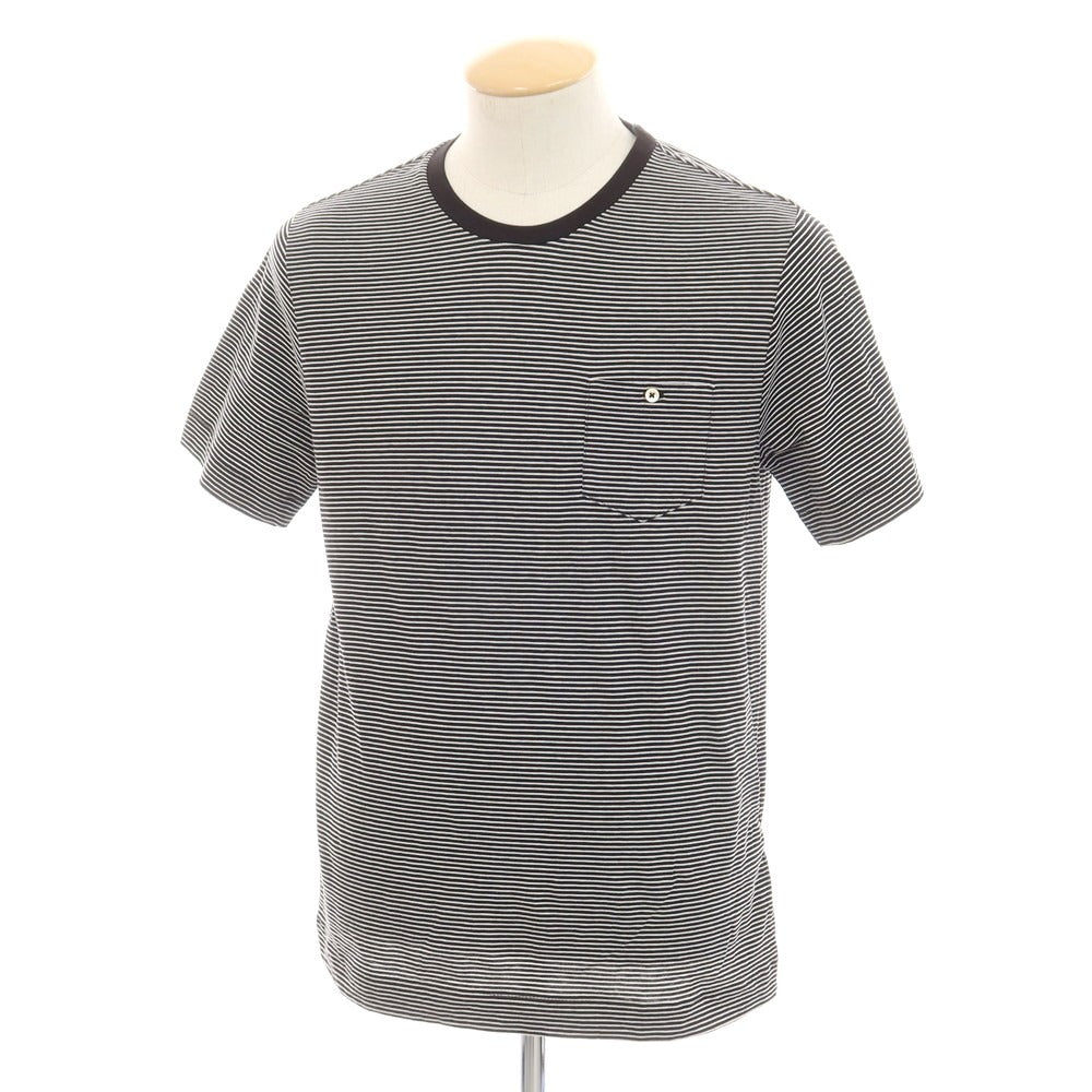 【新品】チルコロ1901 CIRCOLO 1901 コットン ボーダー クルーネック 半袖Tシャツ ブラックxホワイト【 S 】【 状態ランクN 】【 メンズ 】