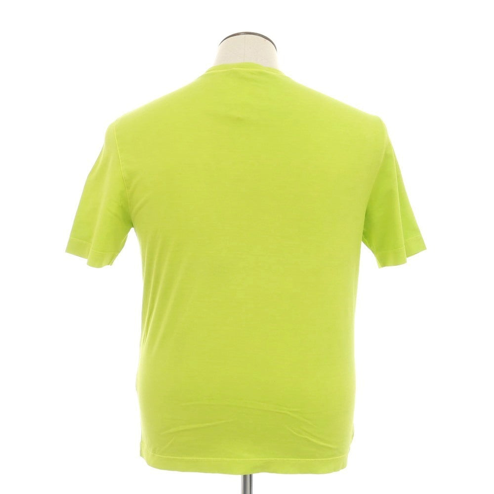 【新品】フィリッポ デ ローレンティス FILIPPO DE LAURENTIIS コットン クルーネック ポケット 半袖Tシャツ ライムグリーン【 48 】【 状態ランクN 】【 メンズ 】
