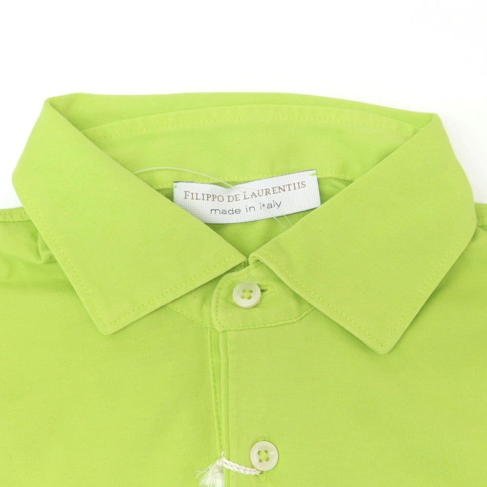 【新品】フィリッポ デ ローレンティス FILIPPO DE LAURENTIIS コットン 半袖ポロシャツ ライムグリーン【 48 】【 状態ランクN 】【 メンズ 】