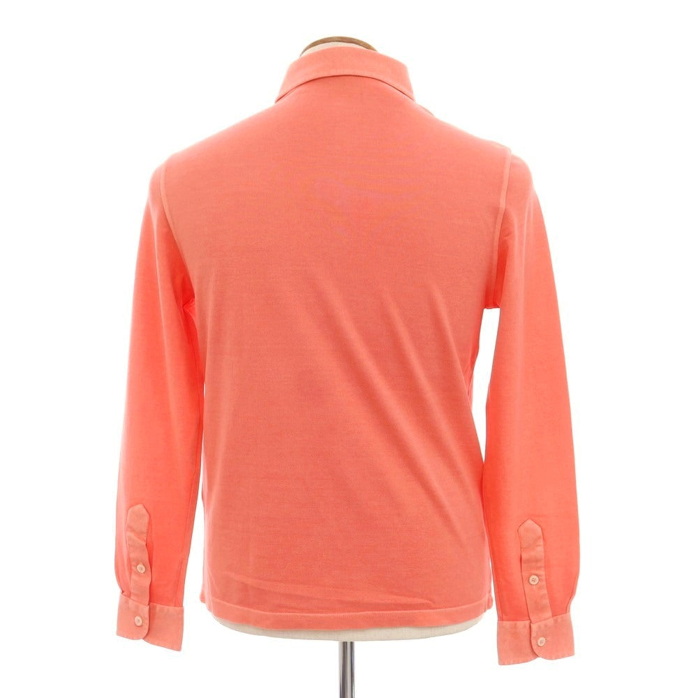 【新品】フィリッポ デ ローレンティス FILIPPO DE LAURENTIIS  コットン 鹿の子 長袖ポロシャツ コーラルピンク【 46 】【 状態ランクN 】【 メンズ 】