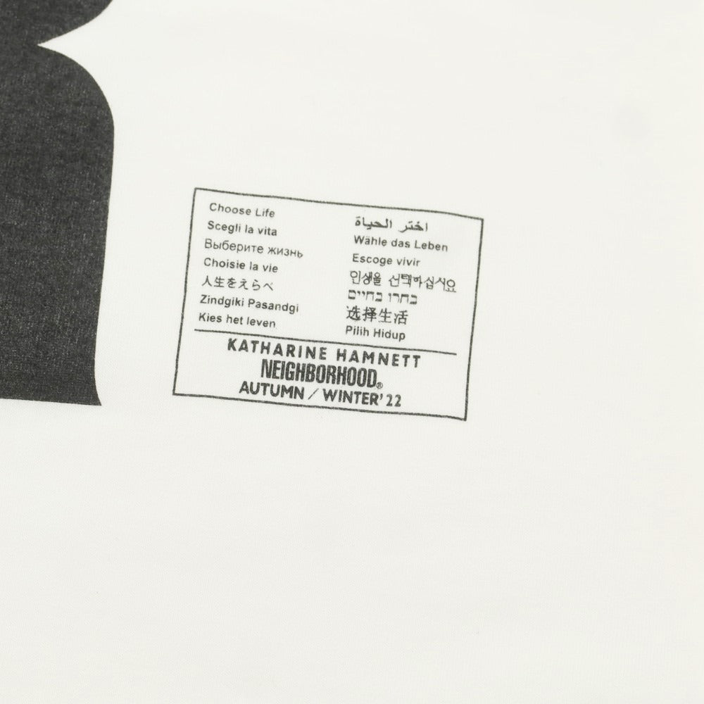【中古】ネイバーフッド NEIGHBORHOOD × KATHARINE HAMNETT コットン クルーネック 半袖Tシャツ ホワイト【 M 】【 状態ランクA 】【 メンズ 】