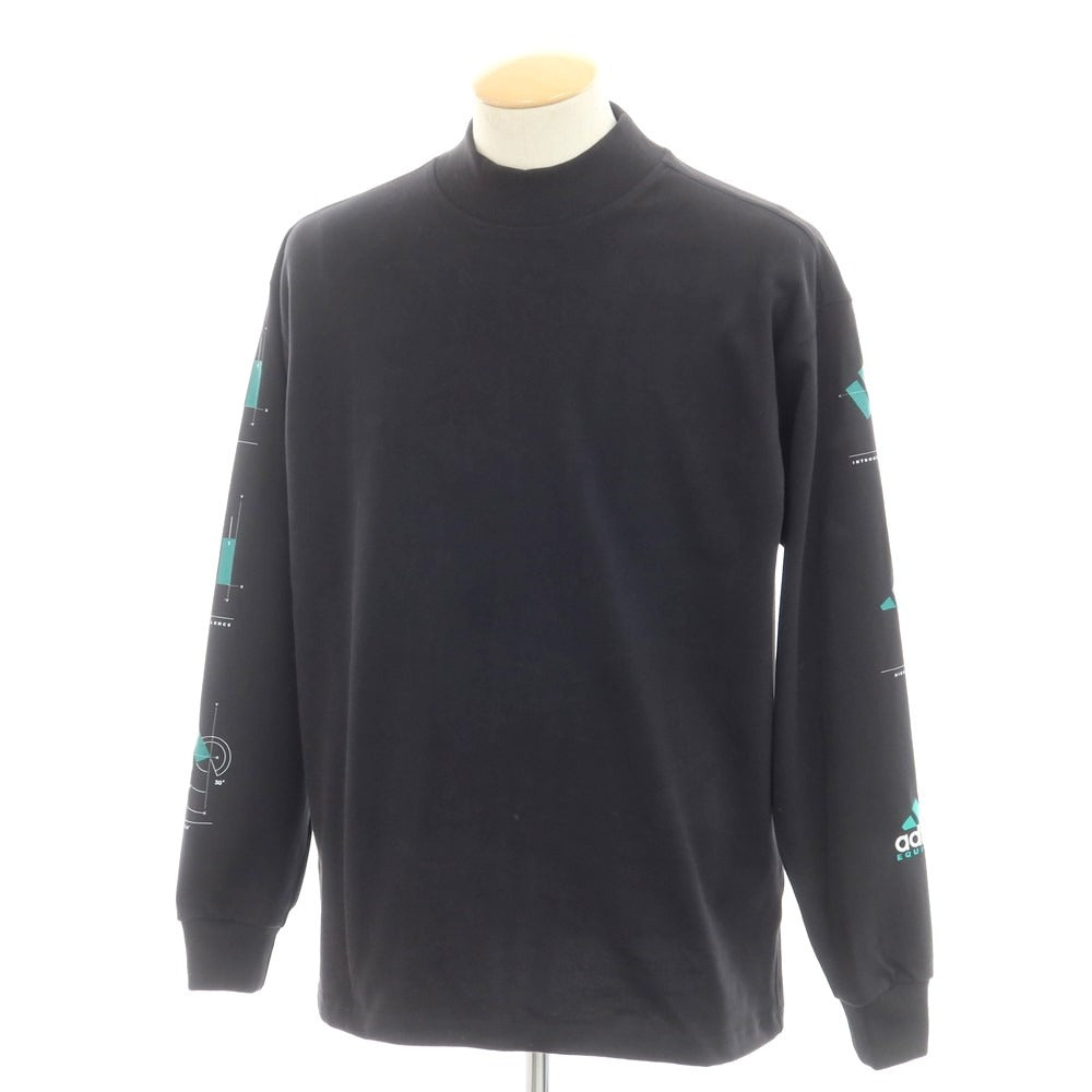 【中古】アディダス adidas コットン モックネック 長袖Tシャツ ブラック【 XS 】【 状態ランクA 】【 メンズ 】