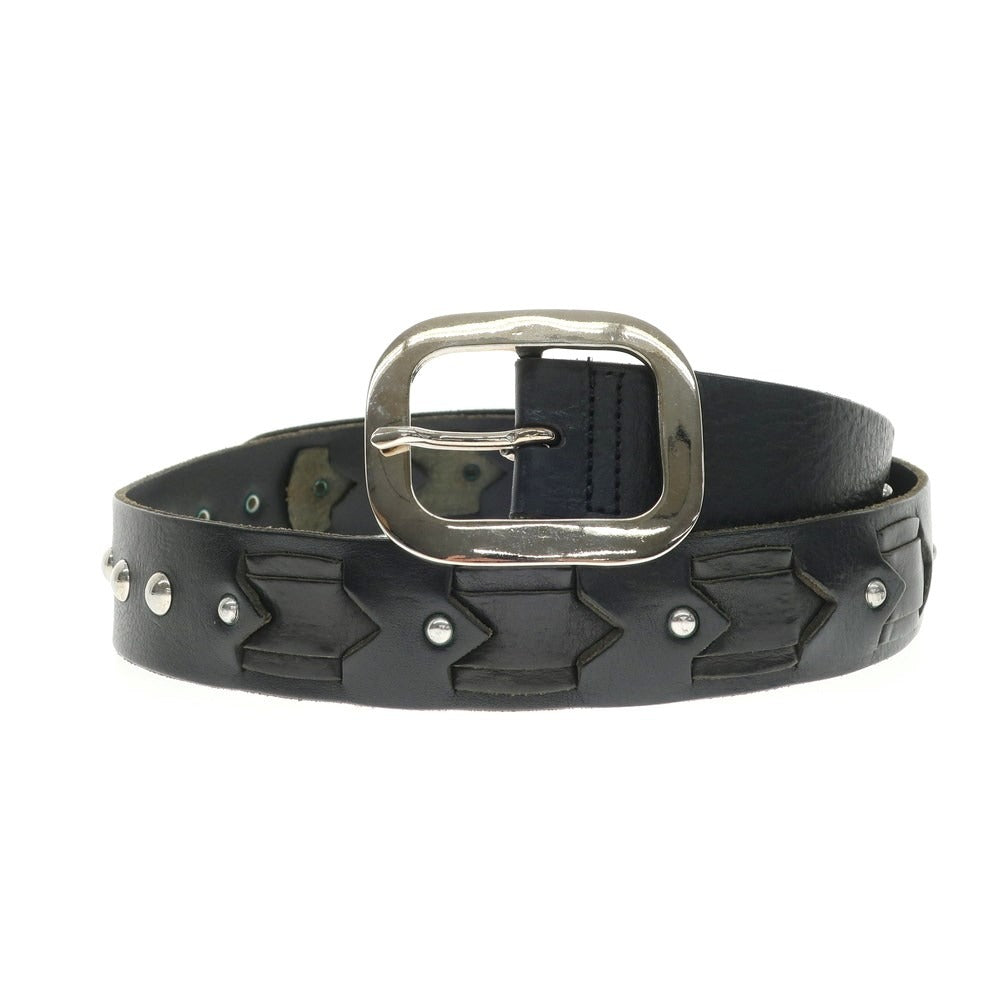 【中古】ディーアンドジー D&G レザー スタッズ ベルト ブラック【 85/34 】【 状態ランクC 】【 メンズ 】