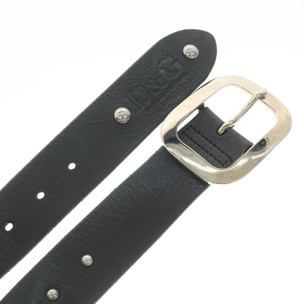 【中古】ディーアンドジー D&G レザー スタッズ ベルト ブラック【 85/34 】【 状態ランクC 】【 メンズ 】