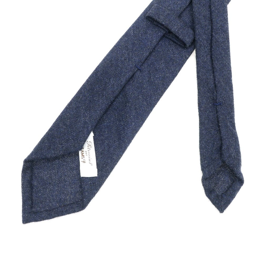 【中古】ペトロニウス PETRONIUS BEAMS F別注 スフォデラータ カシミヤ 無地ネクタイ ネイビー【NVY】【A/W】【状態ランクB】【メンズ】