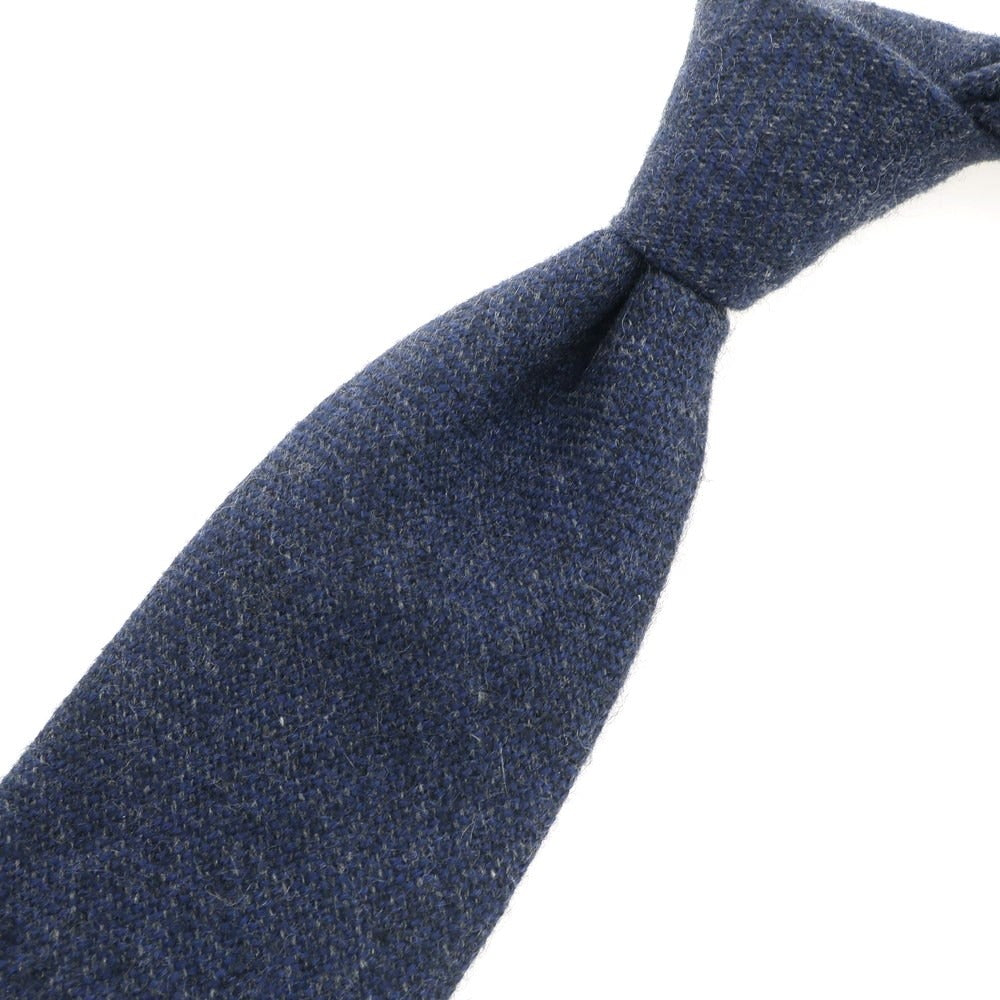 【中古】ペトロニウス PETRONIUS BEAMS F別注 スフォデラータ カシミヤ 無地ネクタイ ネイビー【NVY】【A/W】【状態ランクB】【メンズ】