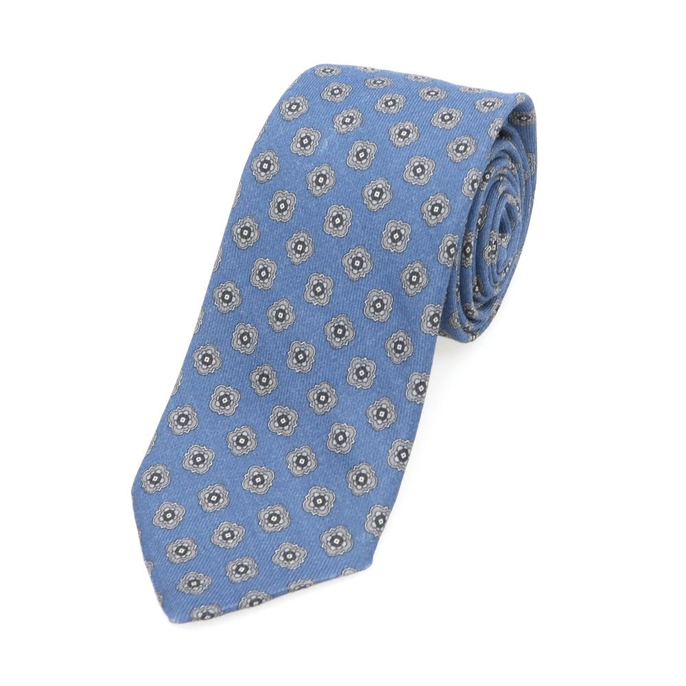 【SALE30%OFF/返品不可】【中古】フランコミヌッチ franco minucci ウール プリント 小紋柄ネクタイ ブルーxグレー【BLU】【A/W】【状態ランクB】【メンズ】