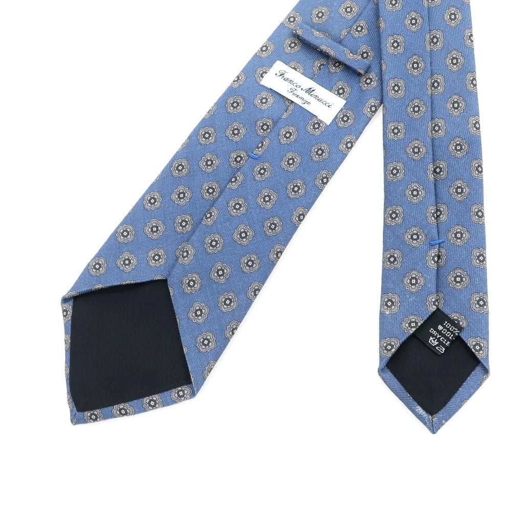 【SALE30%OFF/返品不可】【中古】フランコミヌッチ franco minucci ウール プリント 小紋柄ネクタイ ブルーxグレー【BLU】【A/W】【状態ランクB】【メンズ】