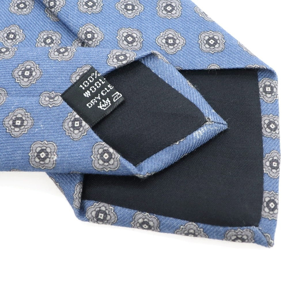 【SALE30%OFF/返品不可】【中古】フランコミヌッチ franco minucci ウール プリント 小紋柄ネクタイ ブルーxグレー【BLU】【A/W】【状態ランクB】【メンズ】