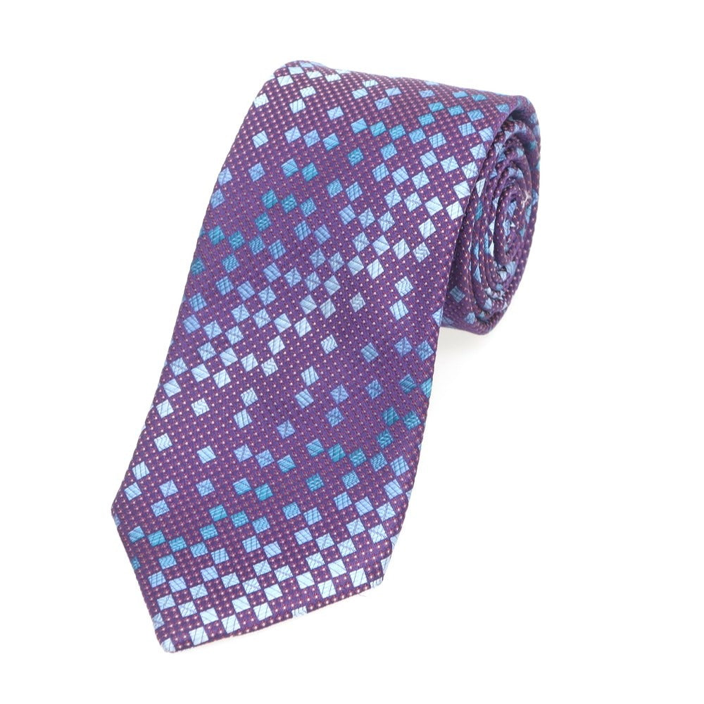 【中古】ランバン LANVIN シルク ネクタイ パープルxライトブルー【PUP】【S/S/A/W】【状態ランクC】【メンズ】