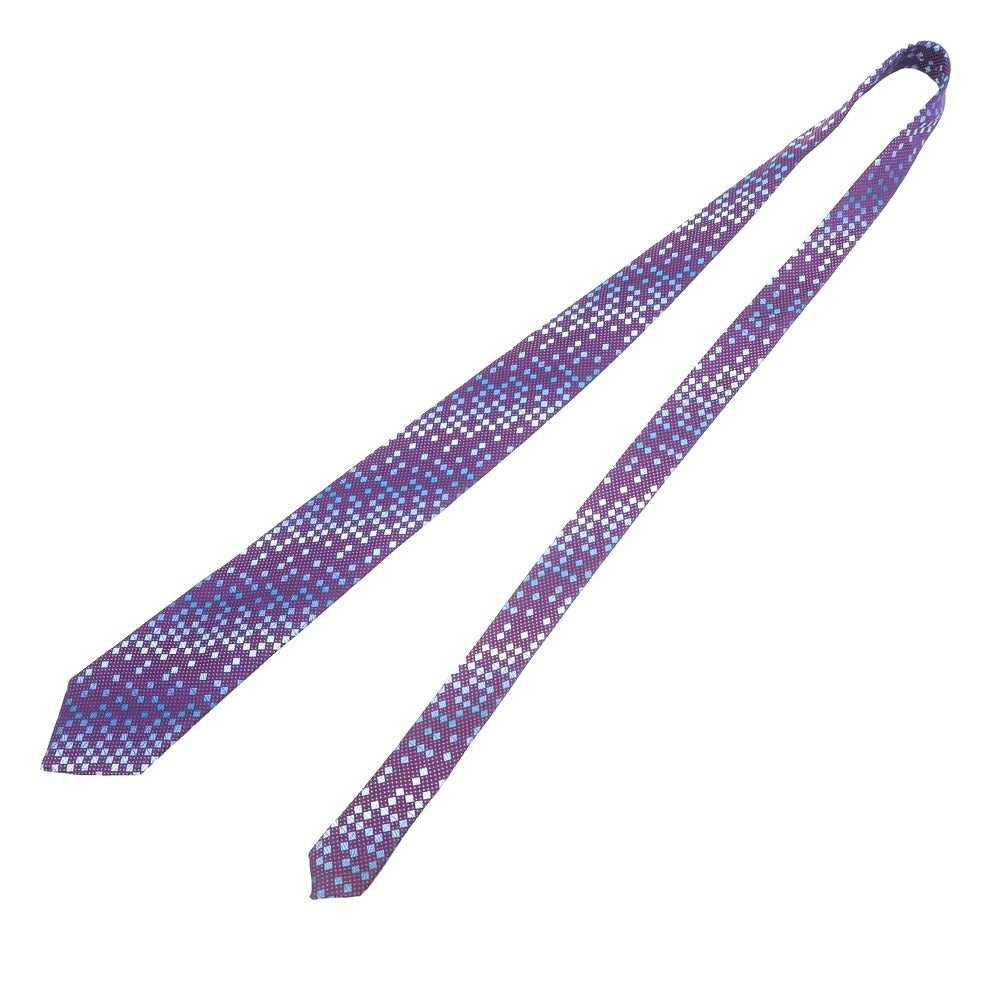 【中古】ランバン LANVIN シルク ネクタイ パープルxライトブルー【PUP】【S/S/A/W】【状態ランクC】【メンズ】