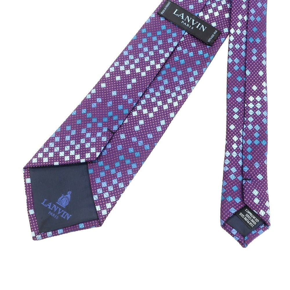 【中古】ランバン LANVIN シルク ネクタイ パープルxライトブルー【PUP】【S/S/A/W】【状態ランクC】【メンズ】