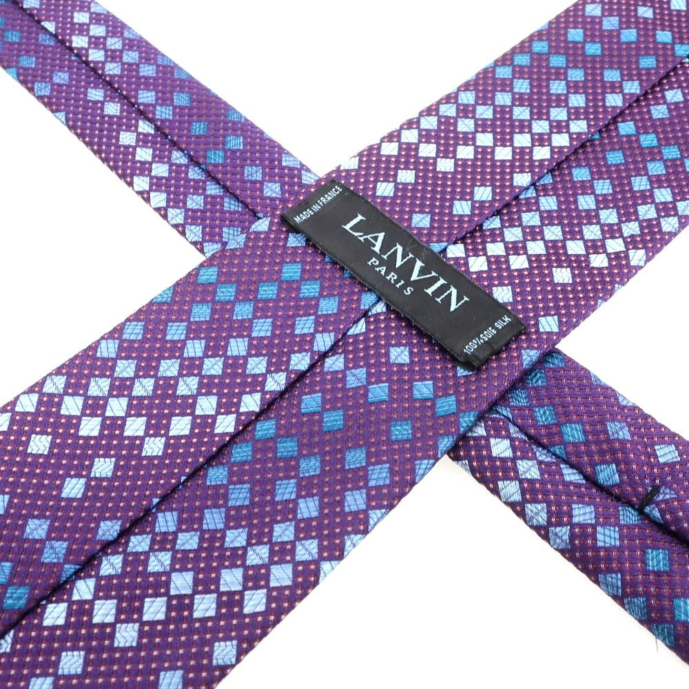 【中古】ランバン LANVIN シルク ネクタイ パープルxライトブルー【PUP】【S/S/A/W】【状態ランクC】【メンズ】