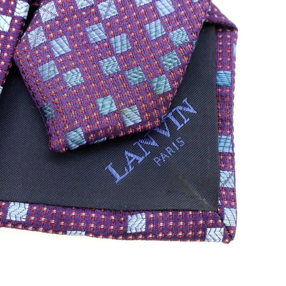 【中古】ランバン LANVIN シルク ネクタイ パープルxライトブルー【PUP】【S/S/A/W】【状態ランクC】【メンズ】