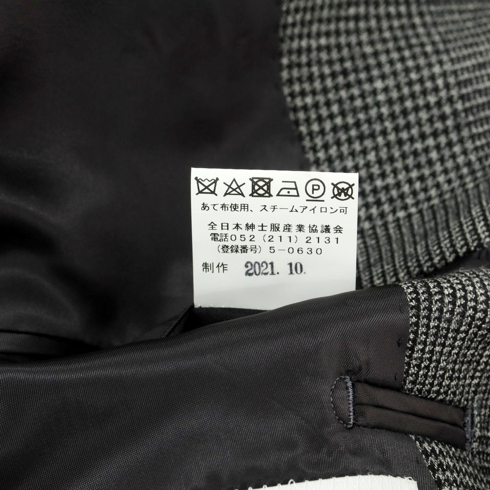 【中古】レクトゥール LECTEUR ウール チェック 3つボタンスーツ グレーxブラック【 表記なし(M位) 】【 状態ランクB 】【 メンズ 】