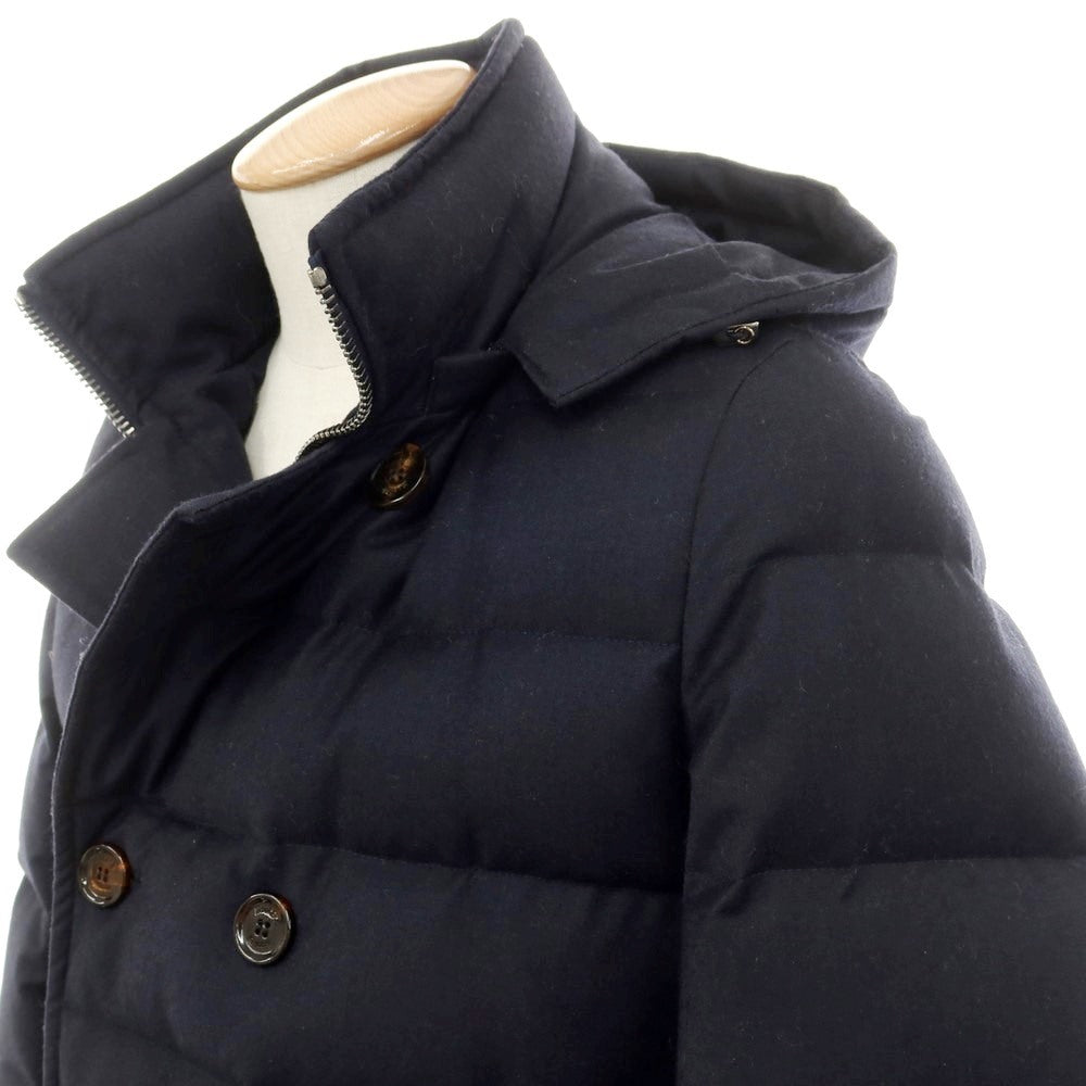 【中古】ムーレー MOORER FLORIO ウールカシミヤ ダウンコート ダークネイビー【 44 】【 状態ランクB 】【 メンズ 】
