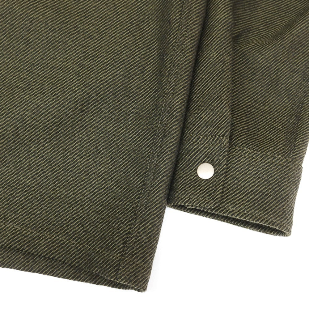 【新品アウトレット】ラ テッラ LA TERRA ウール系 スナップボタン シャツブルゾン オリーブxブラック【 表記なし(L位) 】【 状態ランクN- 】【 メンズ 】