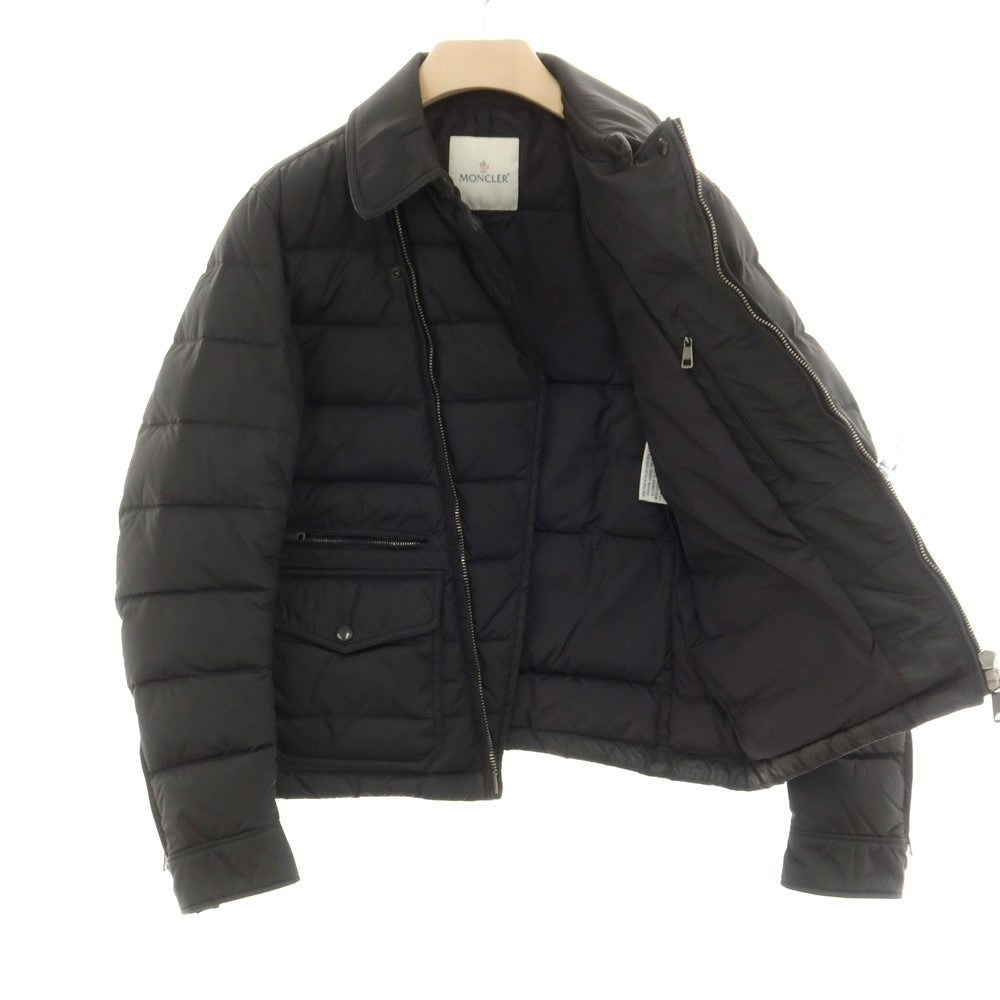 【中古】モンクレール MONCLER ナイロン ジップアップ ダウンジャケット ブラック【 2 】【 状態ランクC 】【 メンズ 】