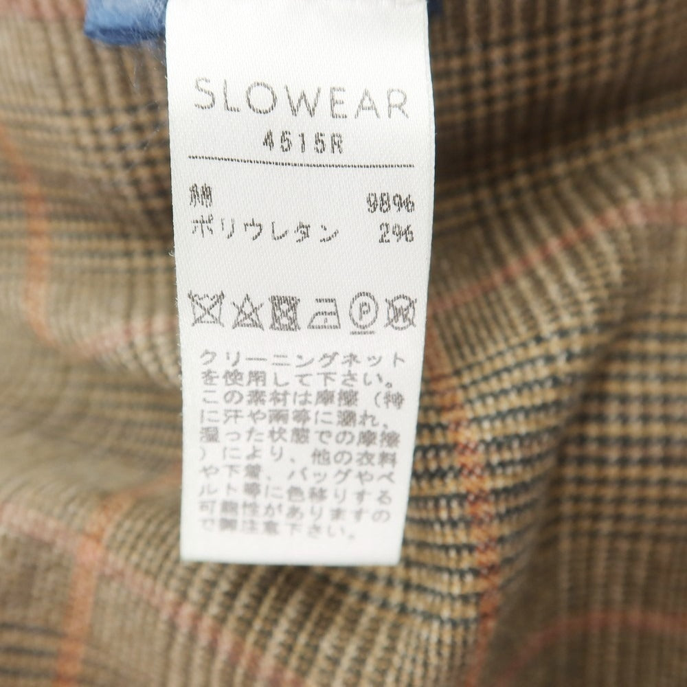 【中古】インコテックス INCOTEX ストレッチ コットン グレンチェック カジュアルスラックスパンツ ベージュxブラウン【 48 】【 状態ランクB 】【 メンズ 】