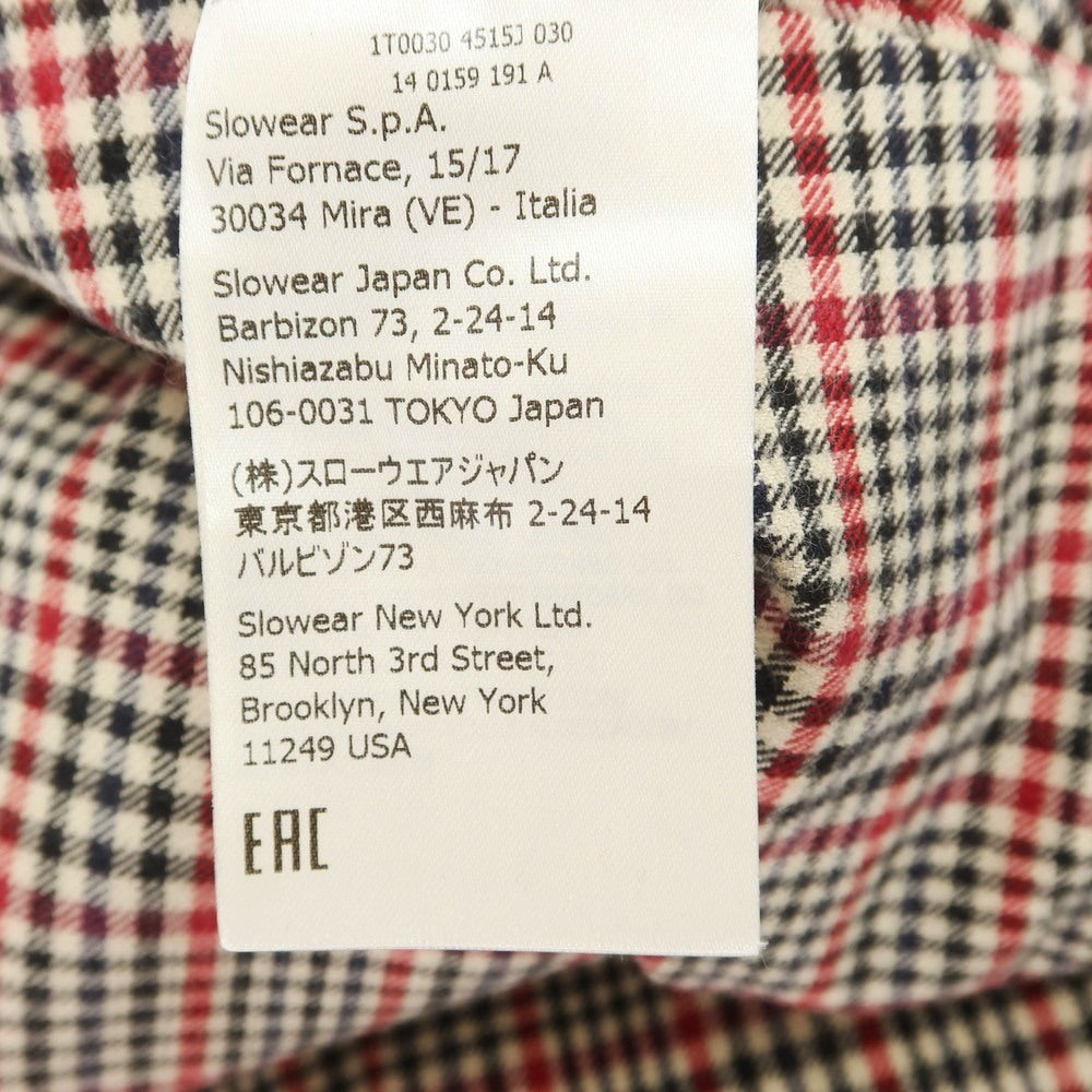 【中古】インコテックス INCOTEX ストレッチ コットン チェック カジュアルスラックスパンツ ライトベージュxブラック×レッド【 50 】【 状態ランクB 】【 メンズ 】