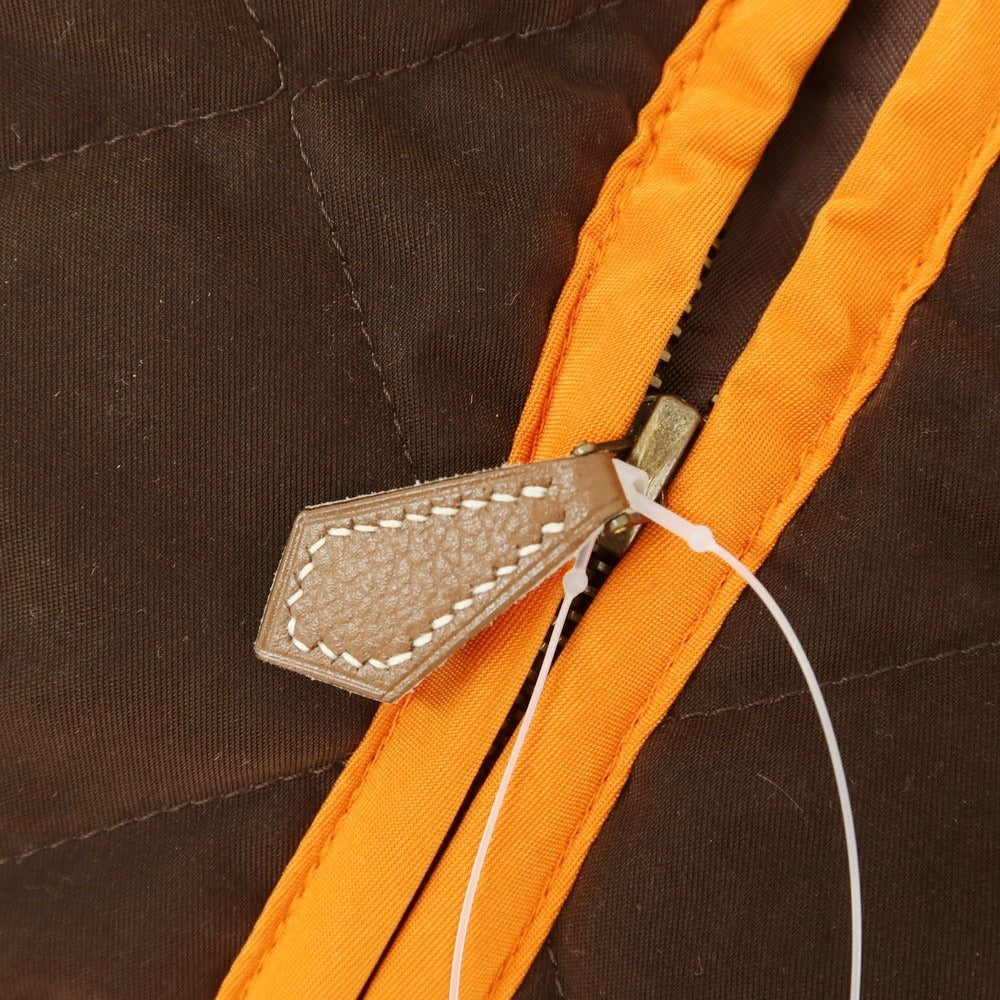 【中古】エルメス HERMES ポリエステルナイロン キルティング ベスト ブラウン【 48 】【 状態ランクB 】【 メンズ 】