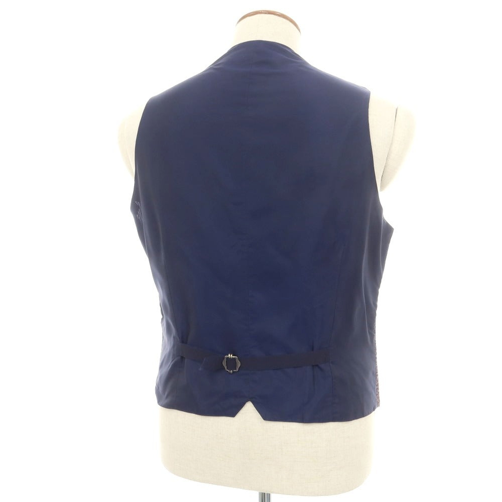 【中古】タリアトーレ TAGLIATORE ライトツイード ドレス系ジレ ベスト レッド系xネイビー【 48 】【 状態ランクA 】【 メンズ 】