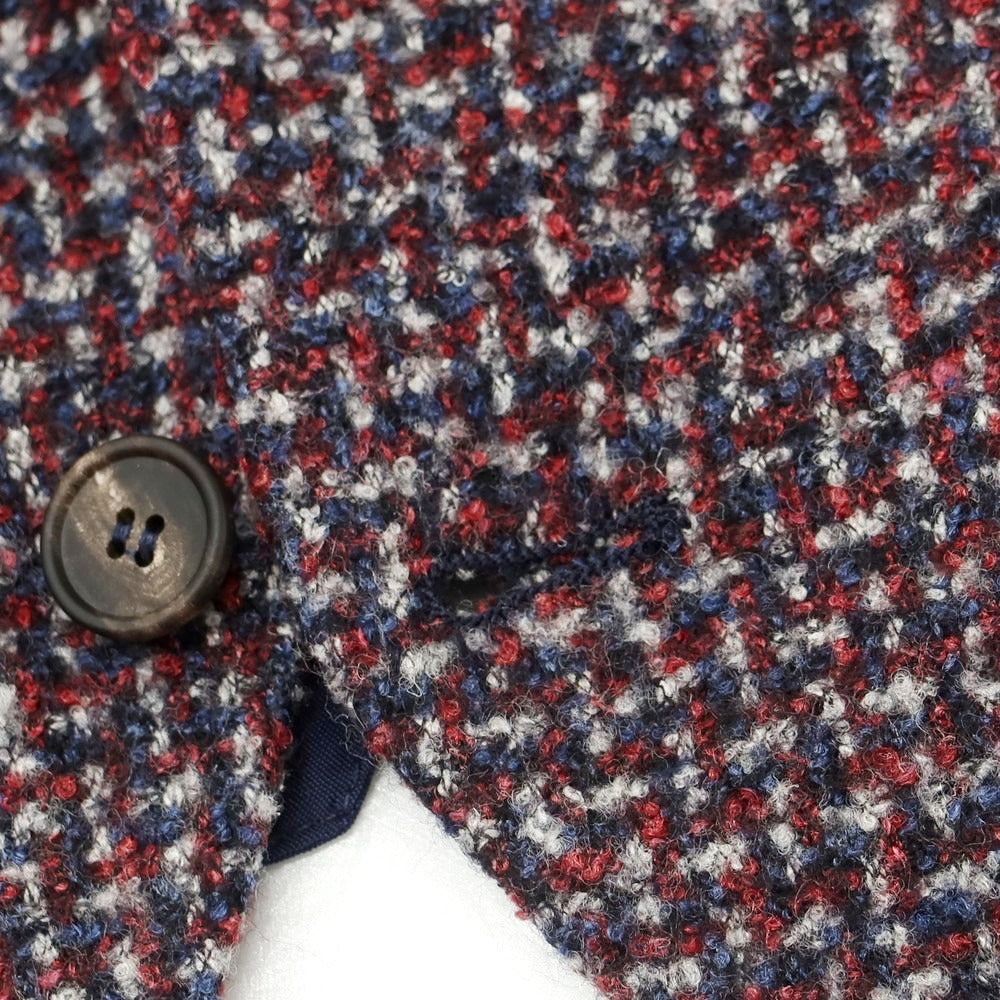 【中古】タリアトーレ TAGLIATORE ライトツイード ドレス系ジレ ベスト レッド系xネイビー【 48 】【 状態ランクA 】【 メンズ 】