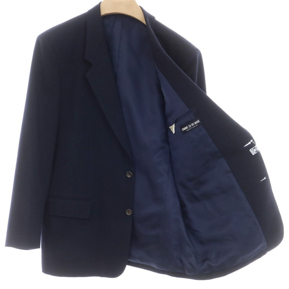 【中古】コムサデモードメン COMME CA DU MODE MEN ウール 2つボタン テーラードジャケット ダークネイビー【 表記なし(L位) 】【 状態ランクB 】【 メンズ 】