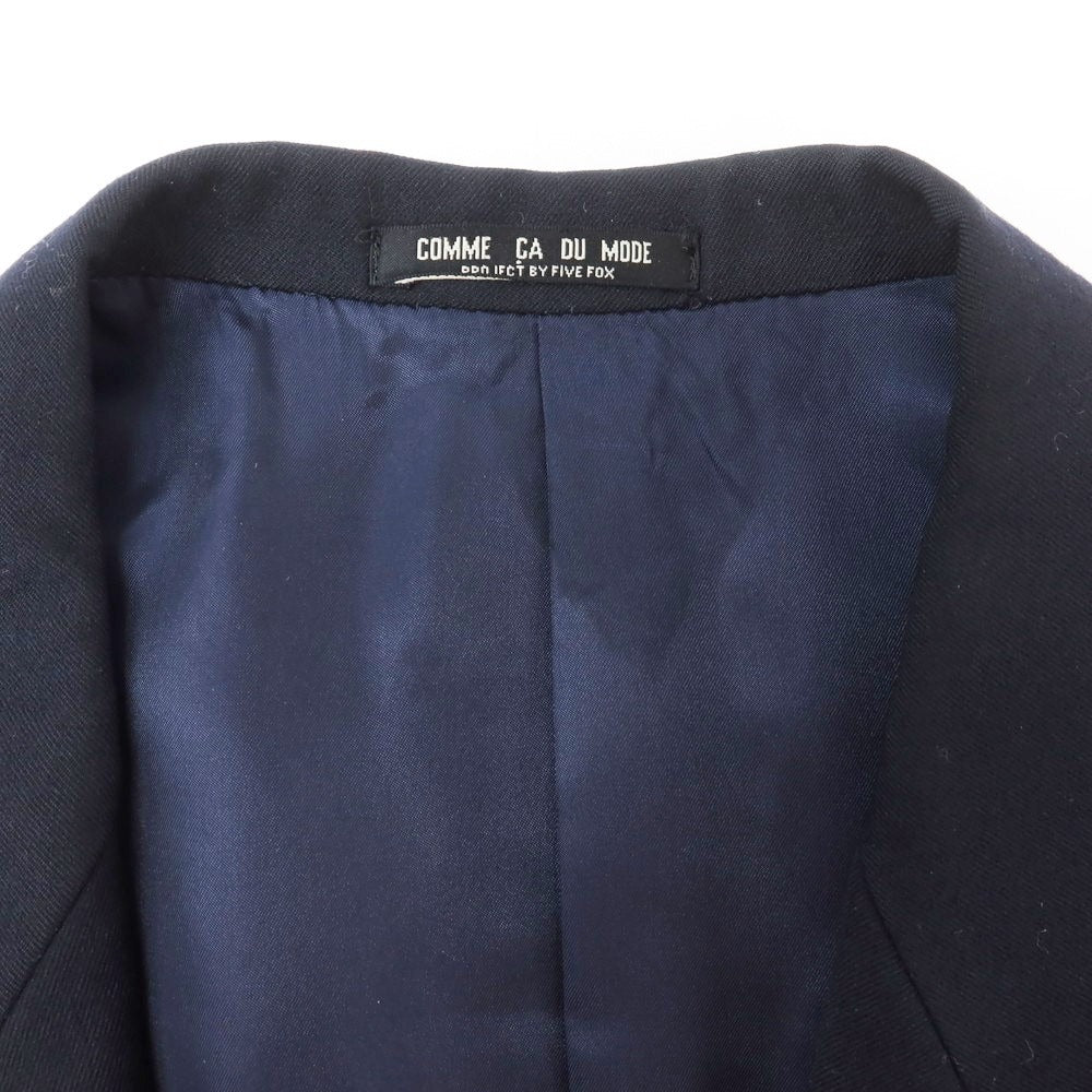 【中古】コムサデモードメン COMME CA DU MODE MEN ウール 2つボタン テーラードジャケット ダークネイビー【 表記なし(L位) 】【 状態ランクB 】【 メンズ 】