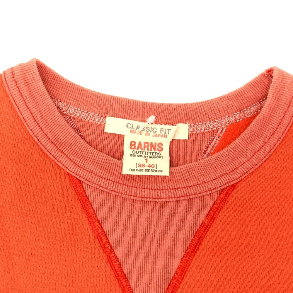 【中古】バーンズアウトフィッターズ BARNS OUTFITTERS コットン クルーネック スウェット オレンジ【サイズ1(38-40)】【ORG】【A/W】【状態ランクC】【メンズ】