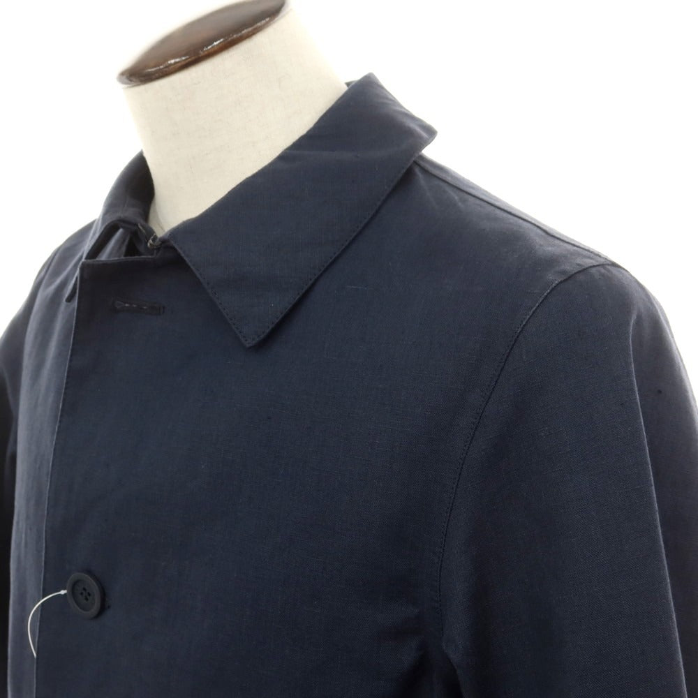 【中古】ヘルノ Herno Laminar リネン ステンカラーコート ネイビー【 50 】【 状態ランクB 】【 メンズ 】