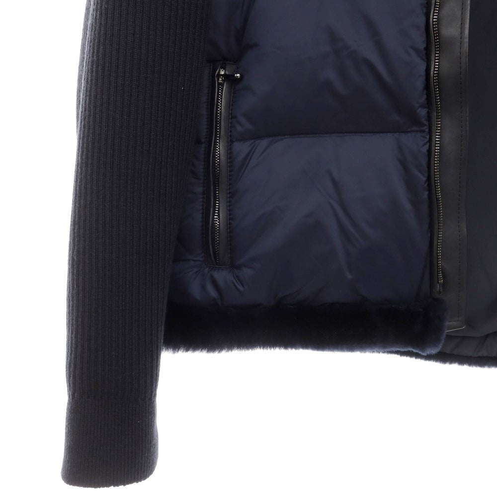 【中古】エンメティ EMMETI DARWIN ムートン ナイロン ダウンジャケット ネイビー【 48 】【 状態ランクB 】【 メンズ 】