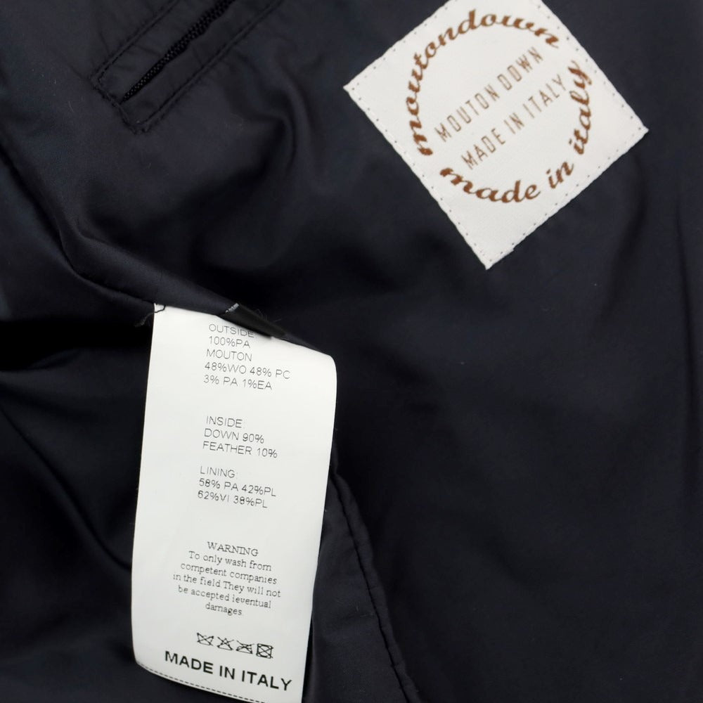 【中古】エンメティ EMMETI DARWIN ムートン ナイロン ダウンジャケット ネイビー【 48 】【 状態ランクB 】【 メンズ 】