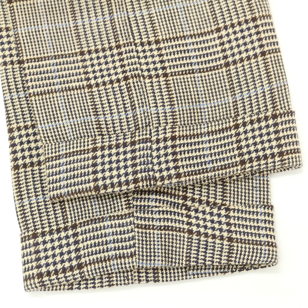 【中古】レ スパーデ Le Spade Sharon別注 ウールシルクリネン グレンチェック ドレススラックスパンツ ベージュxブラウン【 44 】【 状態ランクA 】【 メンズ 】