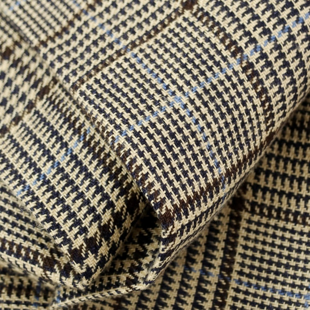 【中古】レ スパーデ Le Spade Sharon別注 ウールシルクリネン グレンチェック ドレススラックスパンツ ベージュxブラウン【 44 】【 状態ランクA 】【 メンズ 】