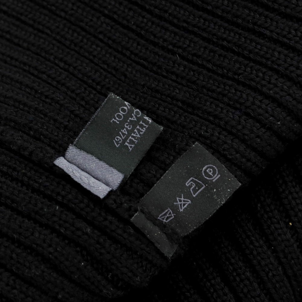 【中古】プラダスポーツ PRADA SPORTS ミドルゲージ ウール系 ニットパーカー ブラック【 表記なし(M位) 】【 状態ランクC 】【 メンズ 】
