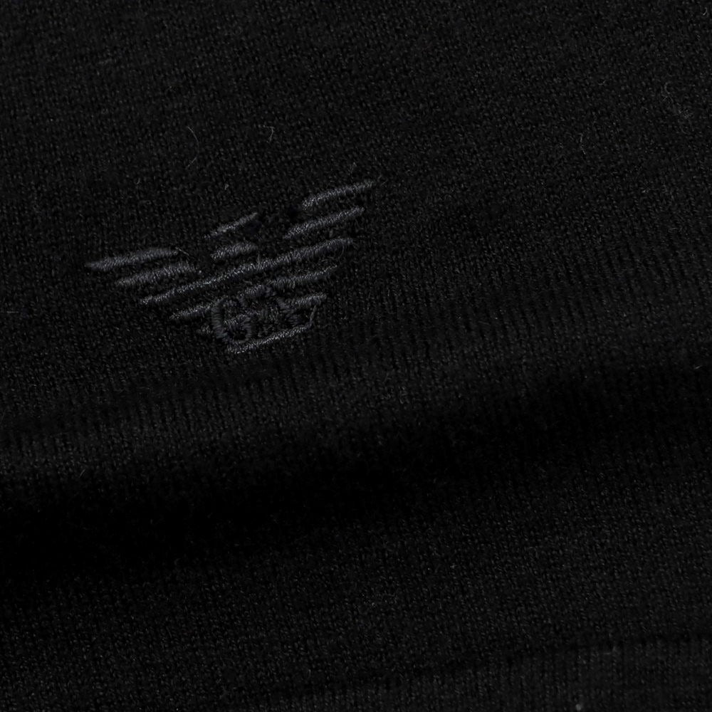 【中古】エンポリオ アルマーニ EMPORIO ARMANI ハイゲージ シルクウール Vネック プルオーバーニット ブラック【 52 】【 状態ランクC 】【 メンズ 】