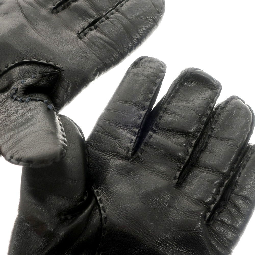 【中古】メローラ MEROLA レザー カシミヤライニング 手袋 グローブ ブラック【 7 1/2 】【 状態ランクB 】【 メンズ 】