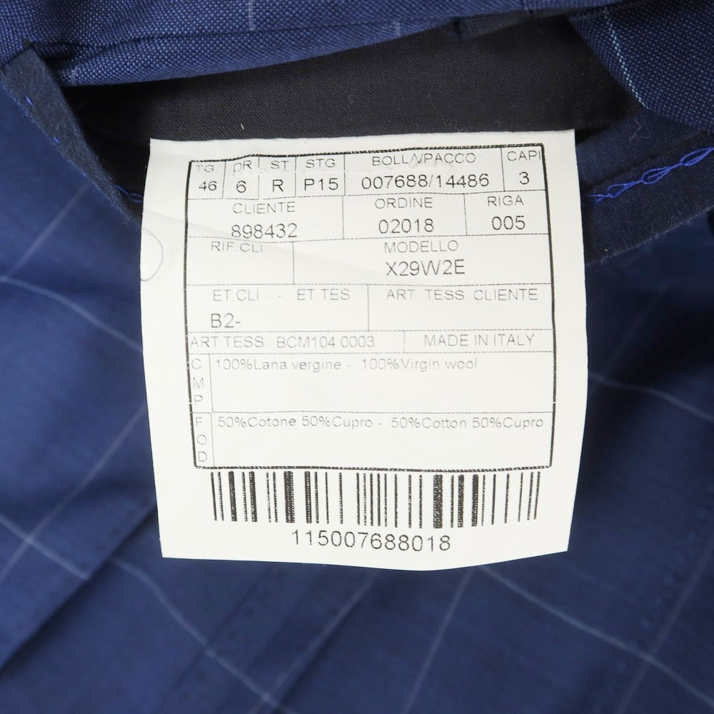 【中古】ボリオリ BOGLIOLI ウール チェック 3つボタンスーツ ライトネイビー【 46 】【 状態ランクB 】【 メンズ 】