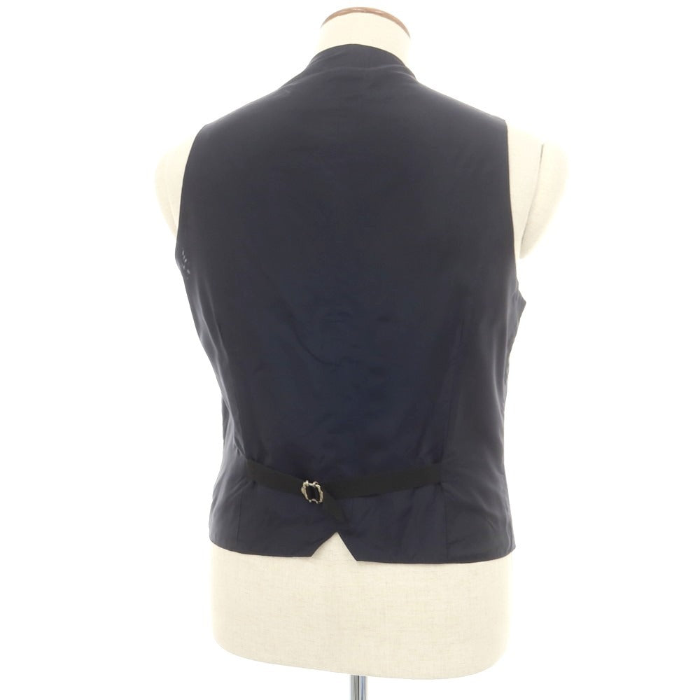【中古】タリアトーレ TAGLIATORE ウールカシミヤ チェック ダブルジレ ベスト ネイビー【 46 】【 状態ランクB 】【 メンズ 】