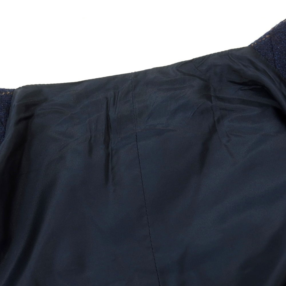 【中古】タリアトーレ TAGLIATORE ウールカシミヤ チェック ダブルジレ ベスト ネイビー【 46 】【 状態ランクB 】【 メンズ 】