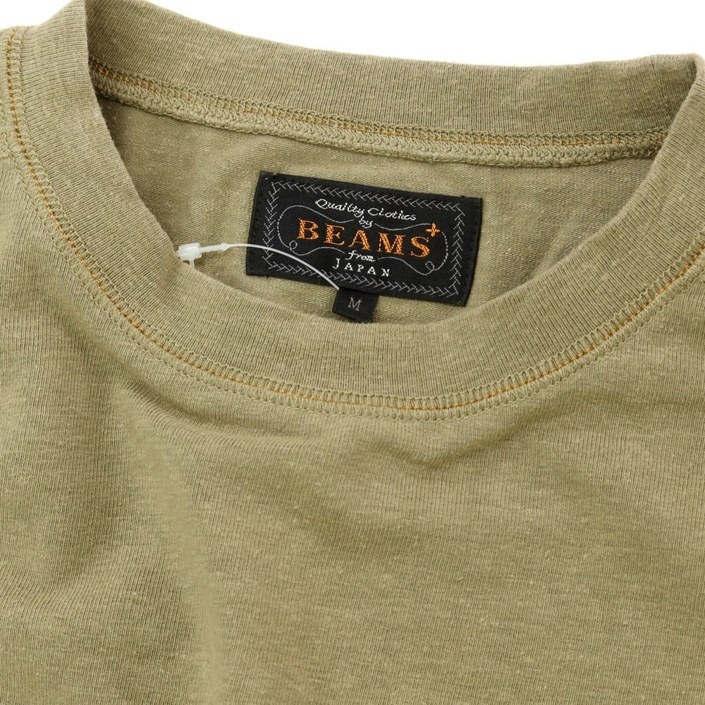 【中古】ビームスプラス BEAMS PLUS ストレッチ ヘンプコットン クルーネック 長袖Tシャツ ライトオリーブ【 M 】【 状態ランクB 】【 メンズ 】