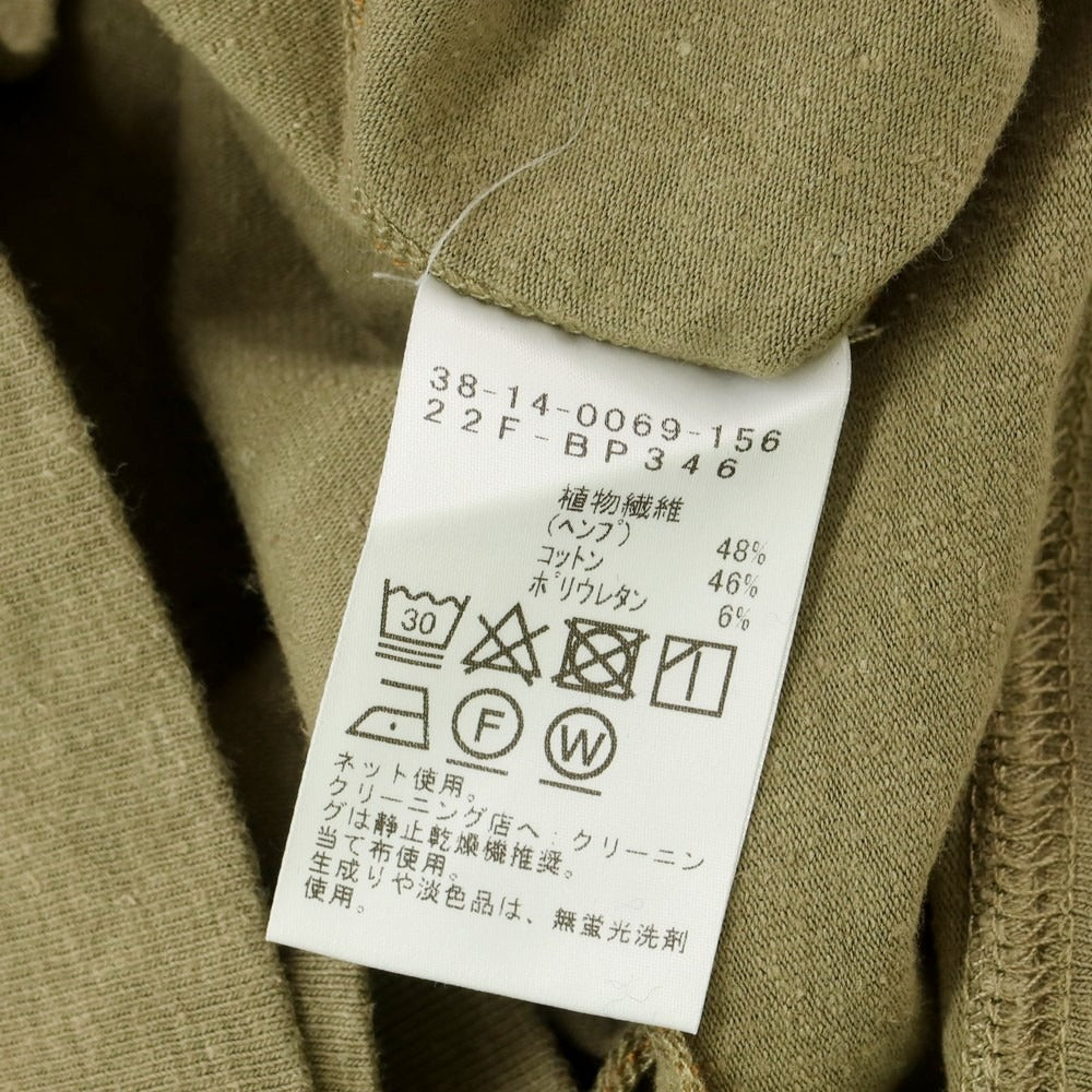 【中古】ビームスプラス BEAMS PLUS ストレッチ ヘンプコットン クルーネック 長袖Tシャツ ライトオリーブ【 M 】【 状態ランクB 】【 メンズ 】