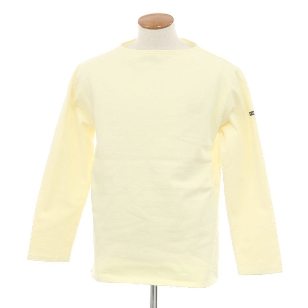 【中古】セントジェームス SAINT JAMES コットン ボートネック バスクシャツ 長袖Tシャツ ライトイエロー【 46 】【 状態ランクB 】【 メンズ 】